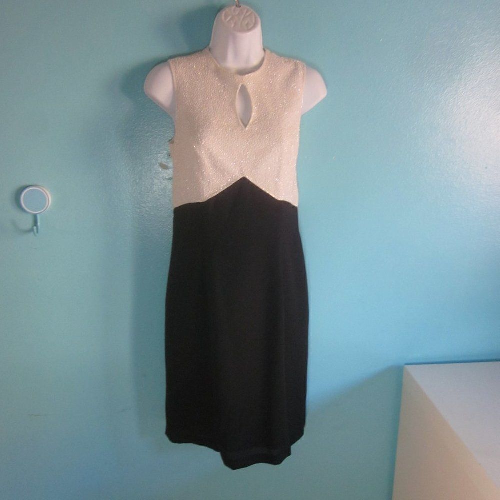 Reggio Womens Size 4 VINTAGE 90's Beaded Black & White Cocktail Party Dress